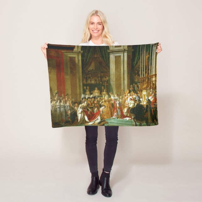 The Coronation of Napoleon, Jacques-Louis David Fleece Blanket (In Situ)