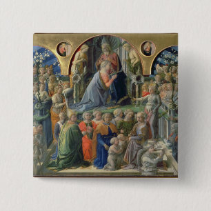 The Coronation of the Virgin, 1441-7 (tempera on p 15 Cm Square Badge