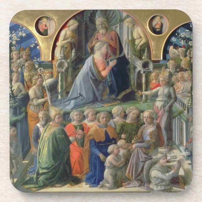The Coronation of the Virgin, 1441-7 (tempera on p Coaster (Front)