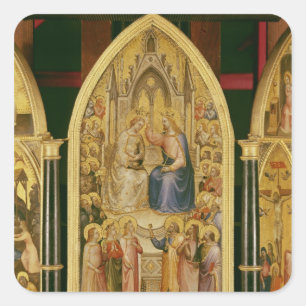 The Coronation of the Virgin, and Other Scenes Square Sticker
