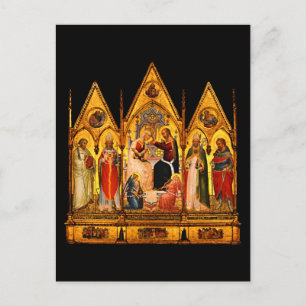 The Coronation of the Virgin and Saints Mediaeval  Postcard