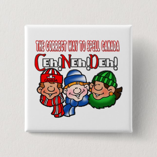 The Correct Way To Spell Canada Humour Button (Front)