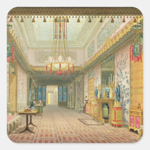 The Corridor or Long Gallery in its Final Phase, f Square Sticker