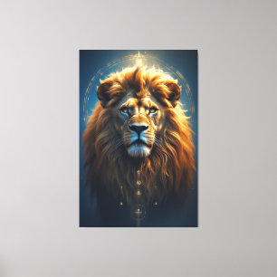 The Cosmic Lion – Guardian of Inner Power Canvas Print