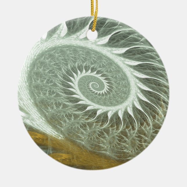 The Cosmic Spiral - Sacred Geometry Golden Spiral Ceramic Tree Decoration (Front)