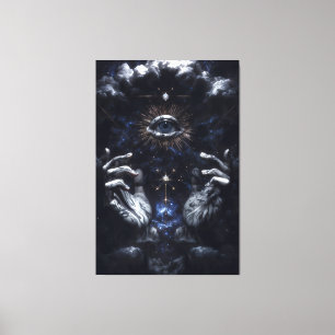 The Cosmic Watcher — Eyes Beyond the Known Canvas Print