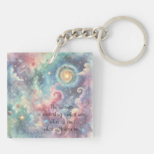 The Cosmos & Quote Key Ring