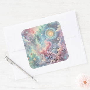 The Cosmos & Quote Square Sticker