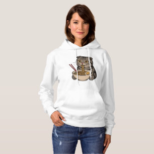  The Cosy Cat Slurping Noodles Hoodie