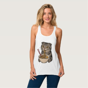 The Cosy Cat Slurping Noodles Singlet