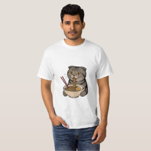 The Cosy Cat Slurping Noodles T-Shirt