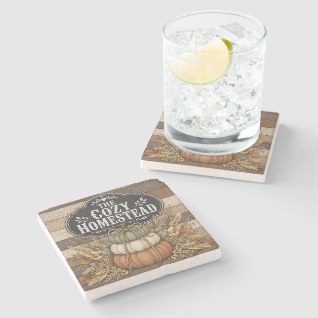 The Cosy Homestead Stone Coaster (Side)