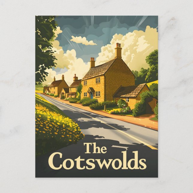 The Cotswolds England Vintage Postcard (Front)