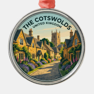 The Cotswolds Village United Kingdom Metal Tree Decoration