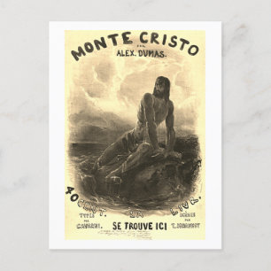 The Count of Monte Cristo - vintage  Postcard