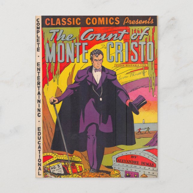 The Count of Monty Cristo Comic Postcard (Front)
