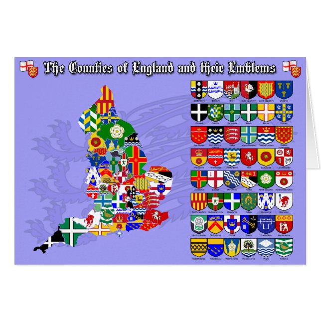 The Counties of England, their flags & emblems (Front Horizontal)