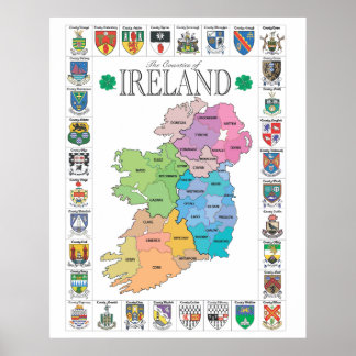The Counties of Ireland Poster