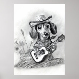 The country crooner dachshund poster