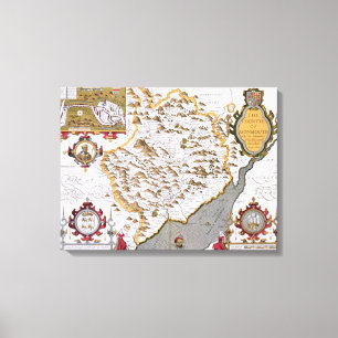 The Countye of Monmouth, engraved by Jodocus Canvas Print