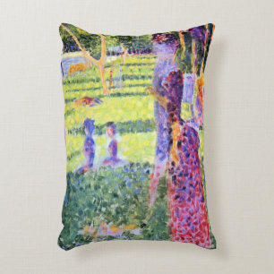 The Couple by Georges Seurat, Vintage Pointillism Decorative Cushion
