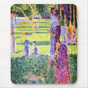 The Couple by Georges Seurat, Vintage Pointillism Mouse Pad