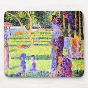 The Couple by Georges Seurat, Vintage Pointillism Mouse Pad
