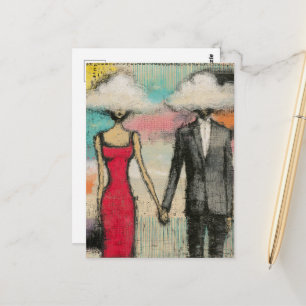 The Couple With Their Head in the Clouds Postcard