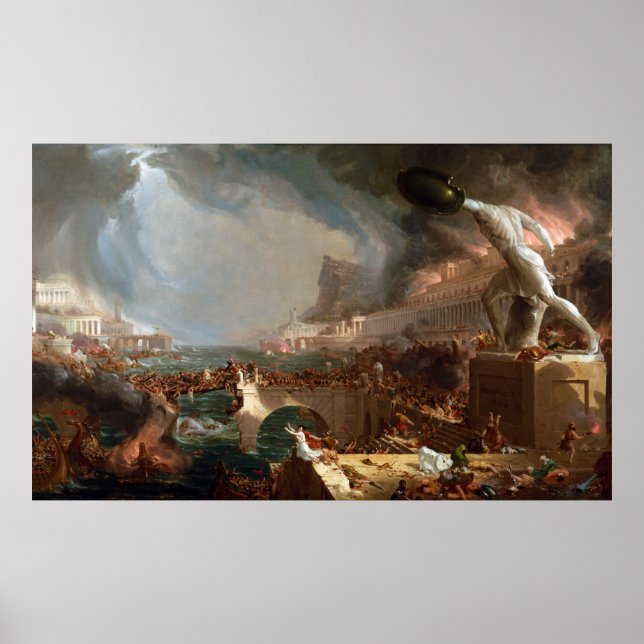 The Course of Empire: Destruction by Thomas Cole Poster (Front)