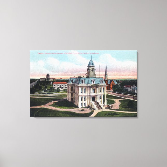 The Court House, Post Office, Capitol Bldg Canvas Print (Front)