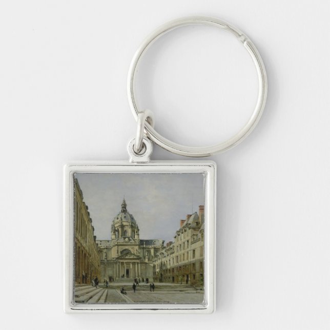 The Courtyard of the Old Sorbonne, 1886 Key Ring (Front)