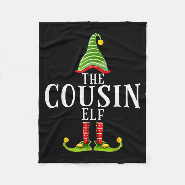 The Cousin Elf Funny Matching Pajama Xmas  Fleece Blanket (Front)