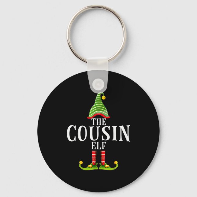 The Cousin Elf Funny Matching Pajama Xmas  Key Ring (Front)