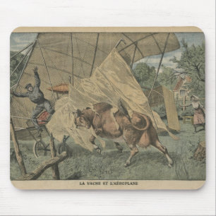 The cow and the aeroplane mouse pad