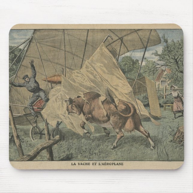 The cow and the aeroplane mouse pad (Front)