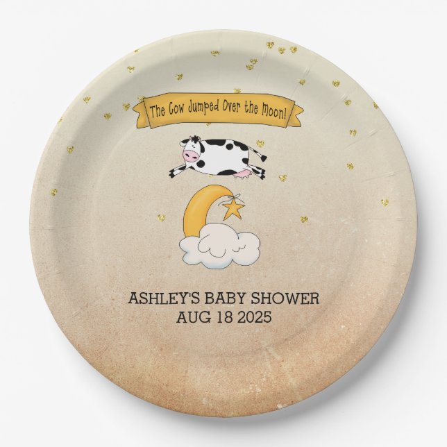  The Cow Jumped Over the Moon Book Theme Paper Plate (Front)