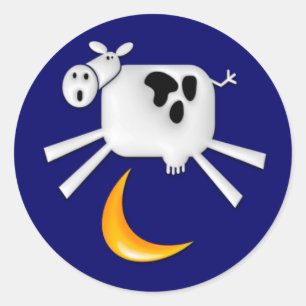 The Cow Jumped Over the Moon Classic Round Sticker