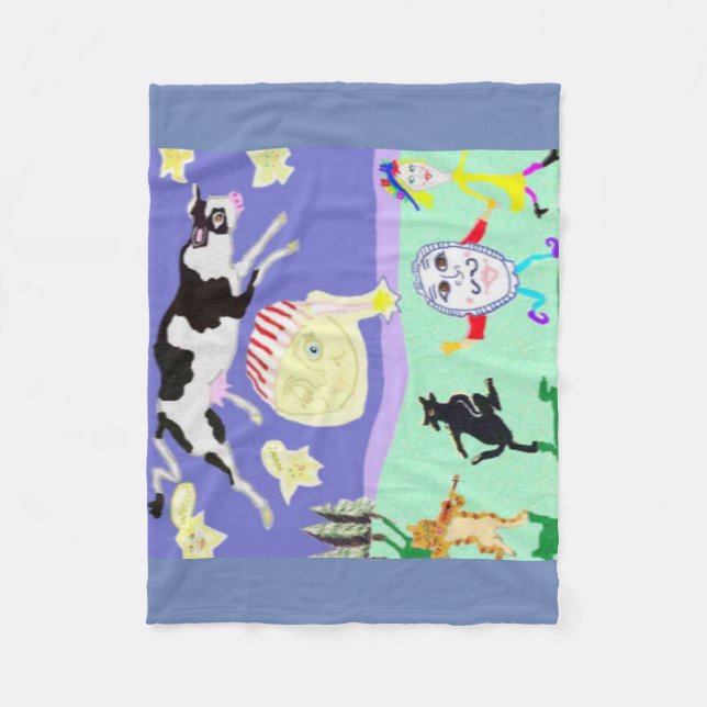 The Cow Jumped Over The Moon Fleece Blanket (Front)