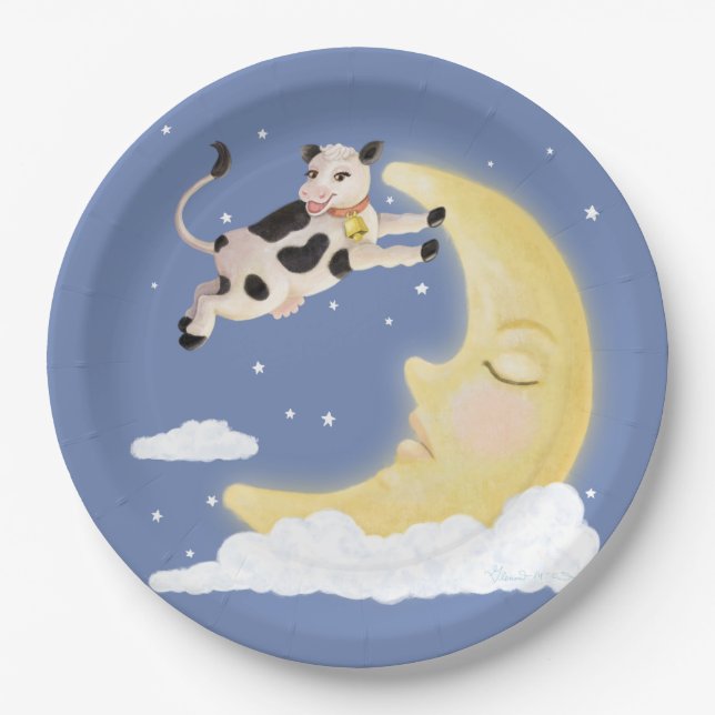The Cow Jumped Over the Moon Paper Plate (Front)
