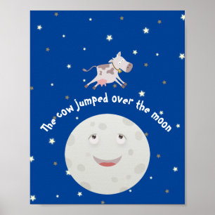 The cow jumped over the moon poster