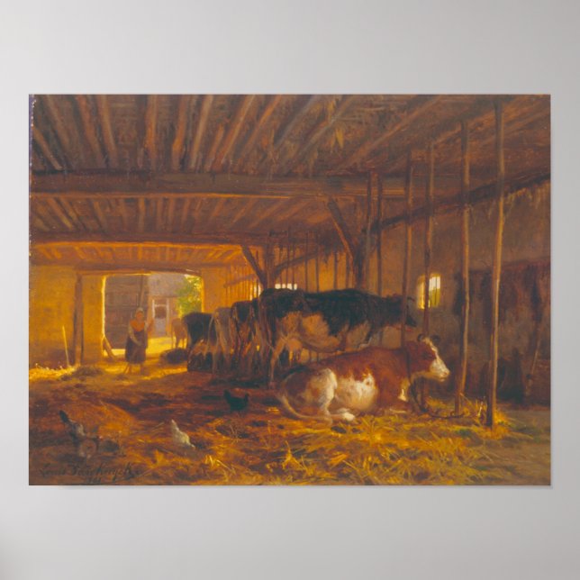 The Cow shed, 19th century Poster (Front)
