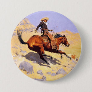The Cowboy (by Frederic Remington) 7.5 Cm Round Badge