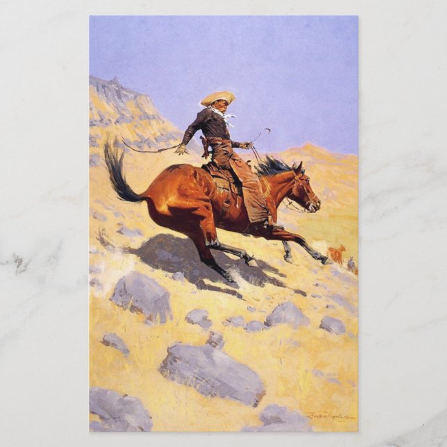 The Cowboy (by Frederic Remington) Stationery (Front)