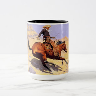 The Cowboy (by Frederic Remington) Two-Tone Coffee Mug