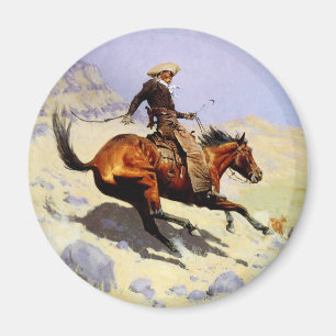 The Cowboy by Remington, Vintage Cavalry Military Magnet