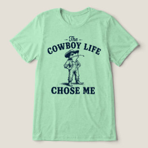 The Cowboy Life Chose Me Funny Frog Tri-Blend Shirt