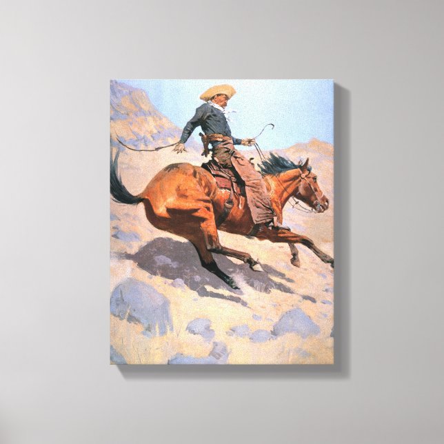 The Cowboy (oil on canvas) Canvas Print (Front)