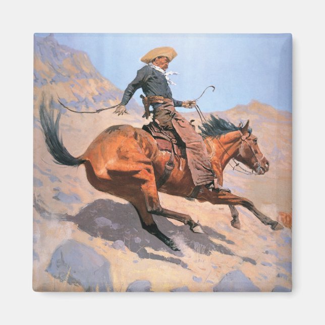 The Cowboy (oil on canvas) Magnet (Front)