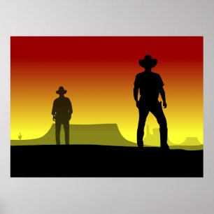 The Cowboy Western Arizona Duel Print Poster