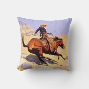 The Cowboy Western Art by Frederic Remington Cushion